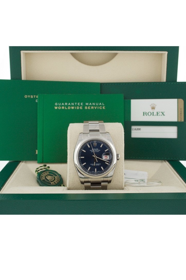 Datejust 36 Blue Dial Stainless Steel Watch 116200.