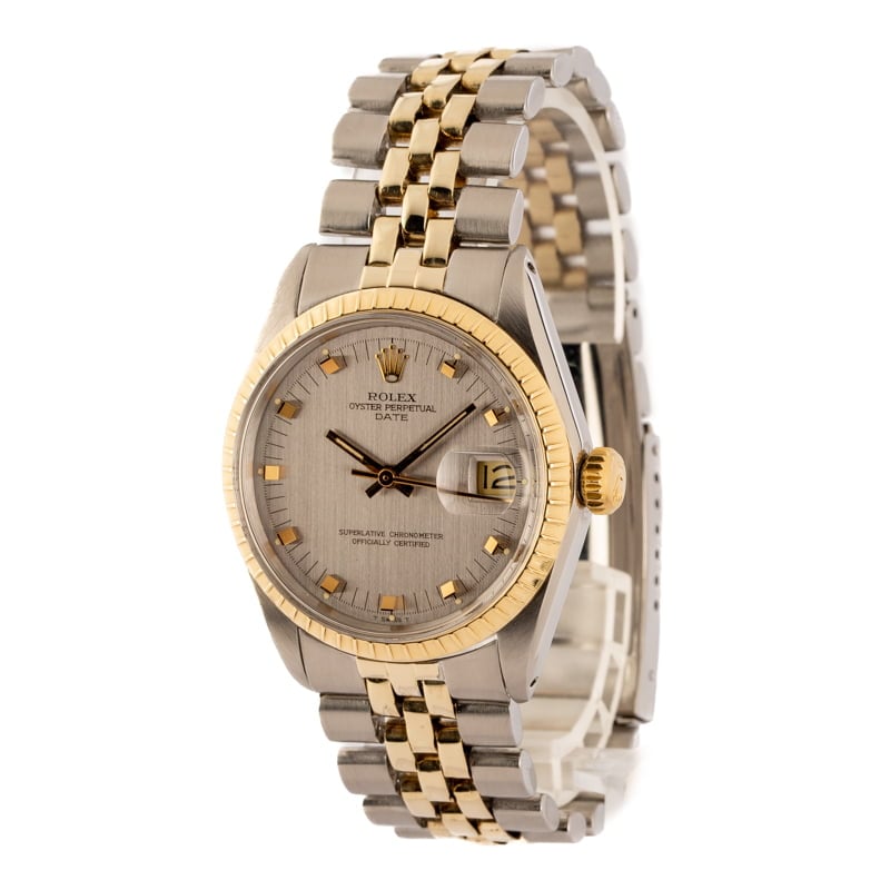 Rolex Date 1505 Engine Turned Bezel