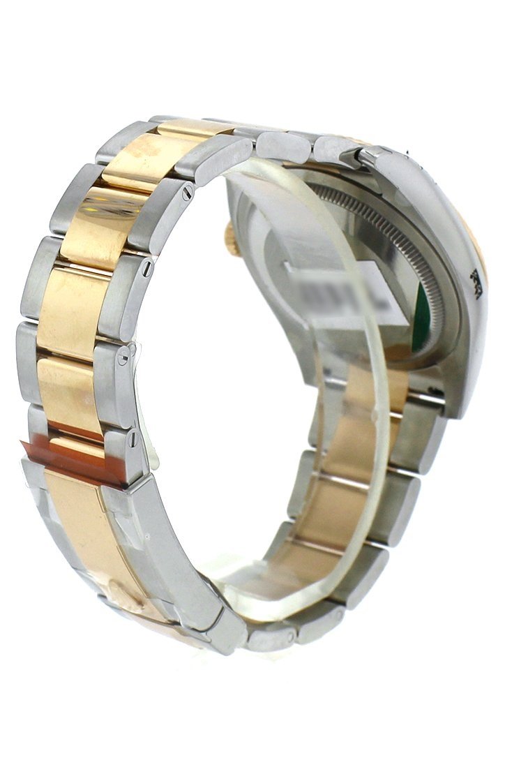 Datejust 36 White mother-of-pearl Diamond Dial Fluted 18K Gold Two Tone Oyster Watch 116233.