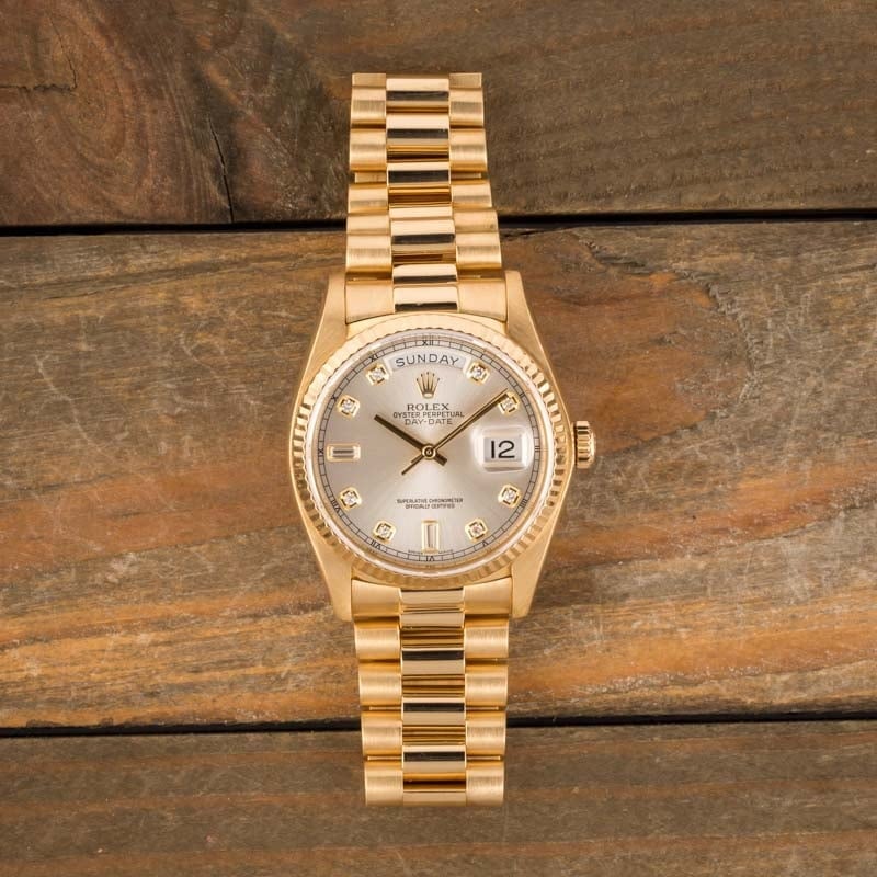 Pre-Owned Rolex Day-Date 18038 Diamond Dial