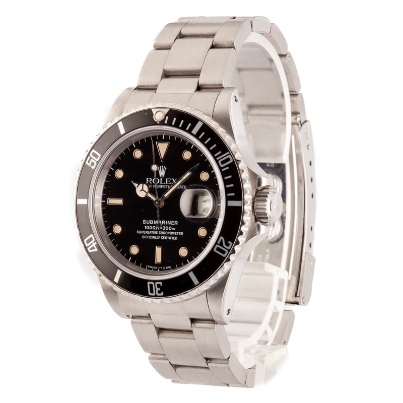 Vintage Rolex Submariner 168000 Stainless Steel