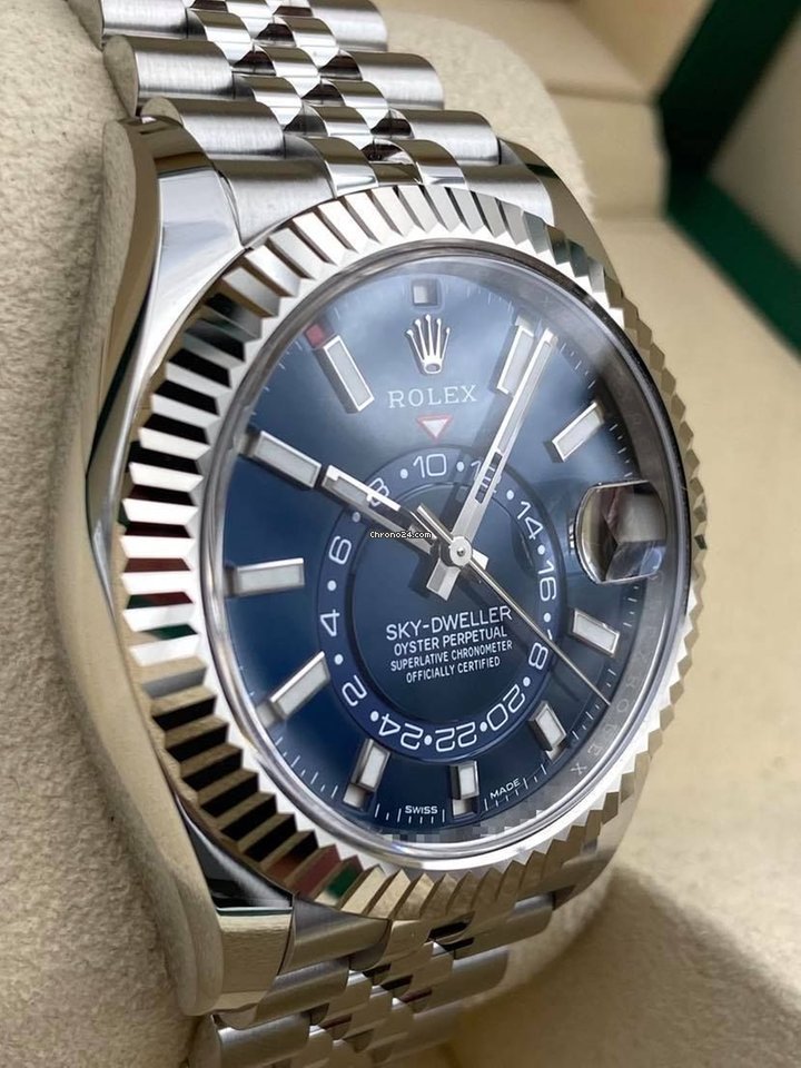 Sky-Dweller Blue Jubilee Bracelet 326934 2021 Unworn.