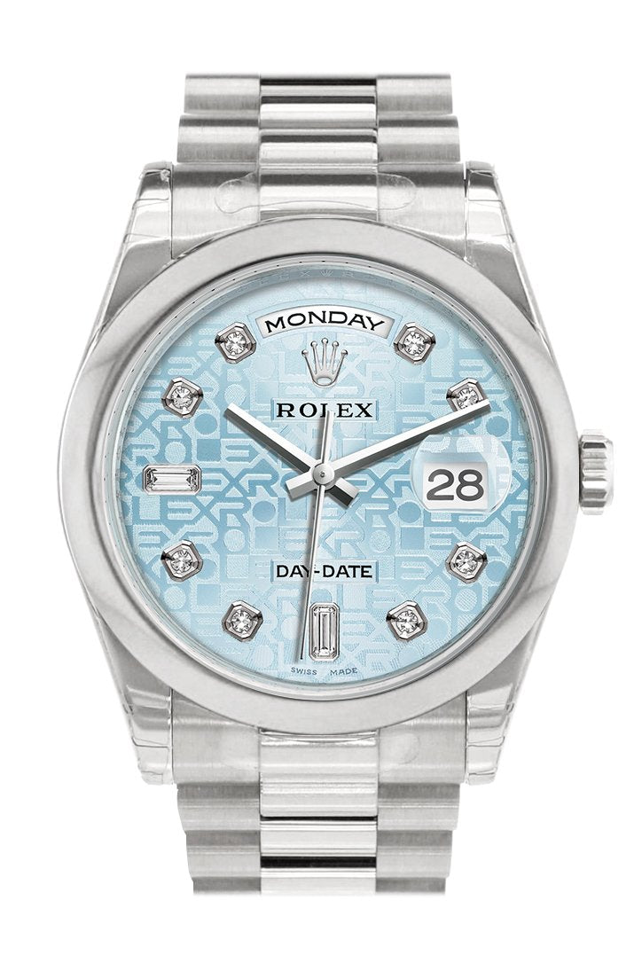 Day Date 36 Ice Blue Jubilee design set with diamonds Dial President Men's Watch 118206.