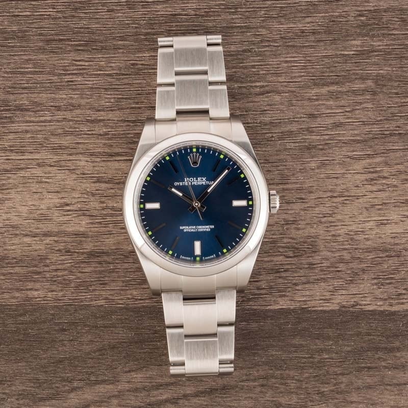 Rolex Oyster Perpetual 114300 Blue Index Dial