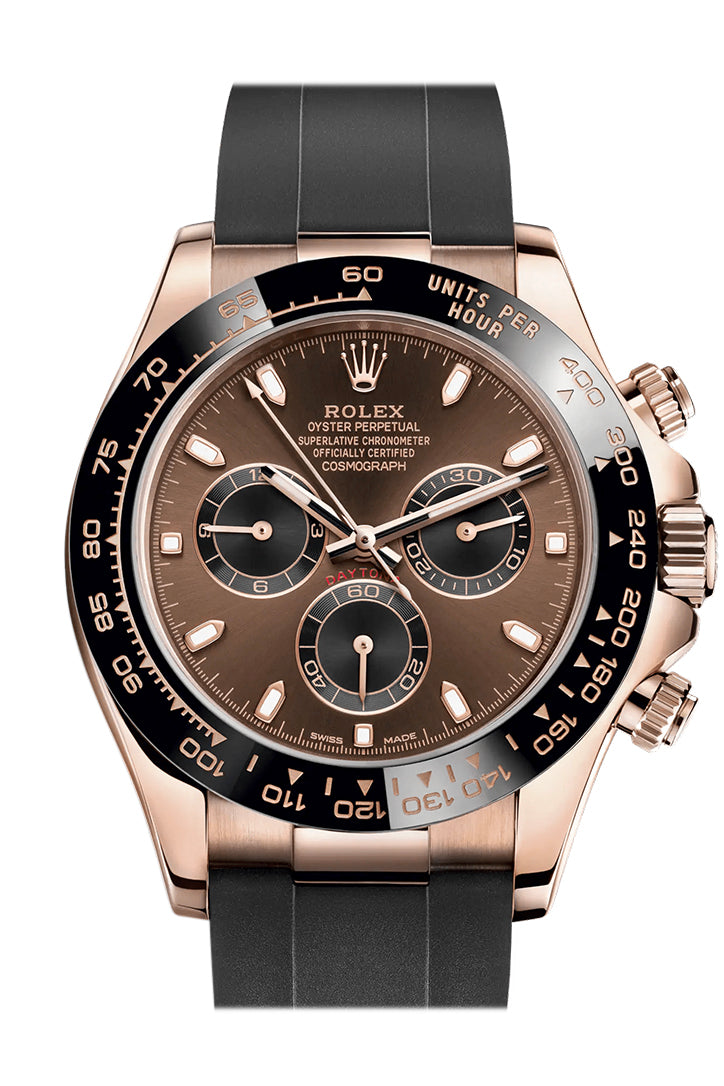 Cosmograph Daytona Rose Gold Chocolate and black Dial Oysterflex 116515LN.