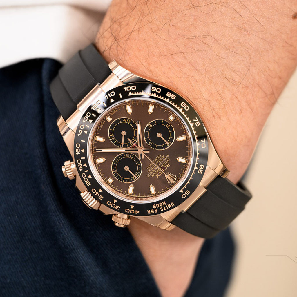 Cosmograph Daytona Rose Gold Chocolate and black Dial Oysterflex 116515LN.