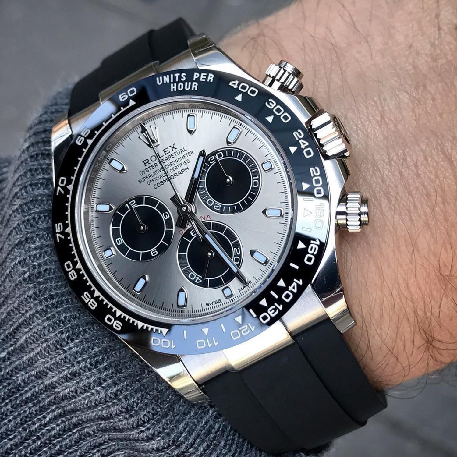 Rolex Daytona White Gold Steel Dial Oysterflex Strap 116519ln-0027