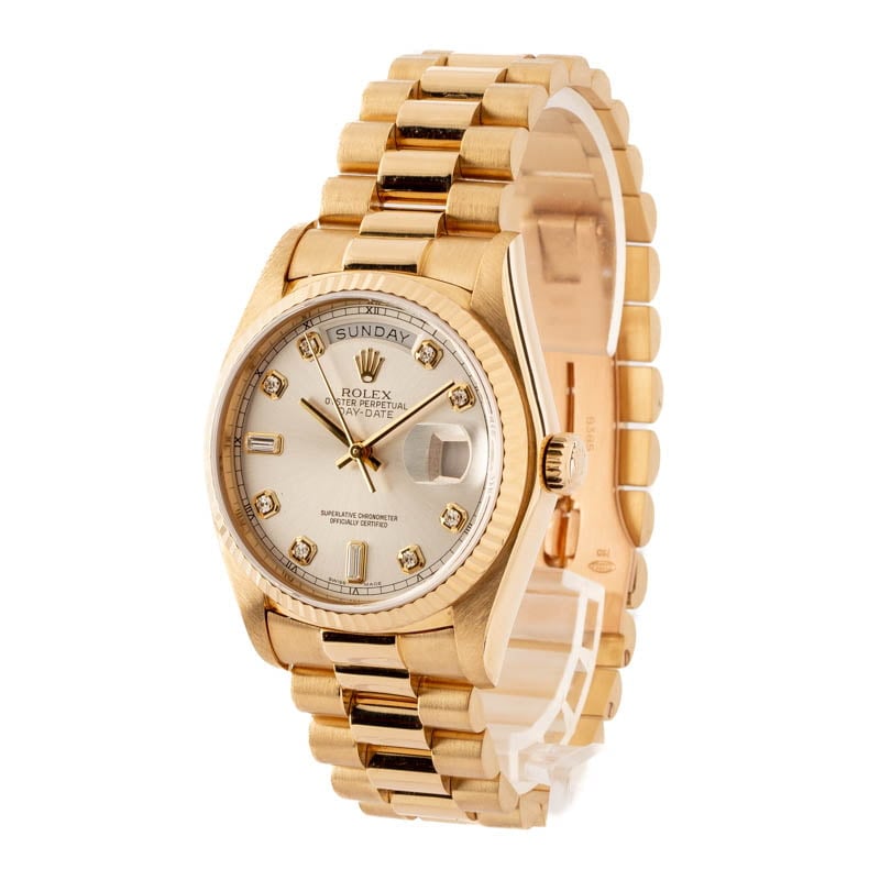 Pre-Owned Rolex Day-Date 18038 Diamond Dial