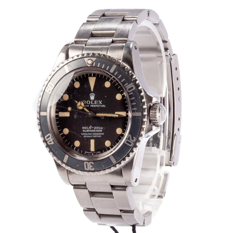 Mens Vintage Rolex Submariner 5512 Stainless Steel
