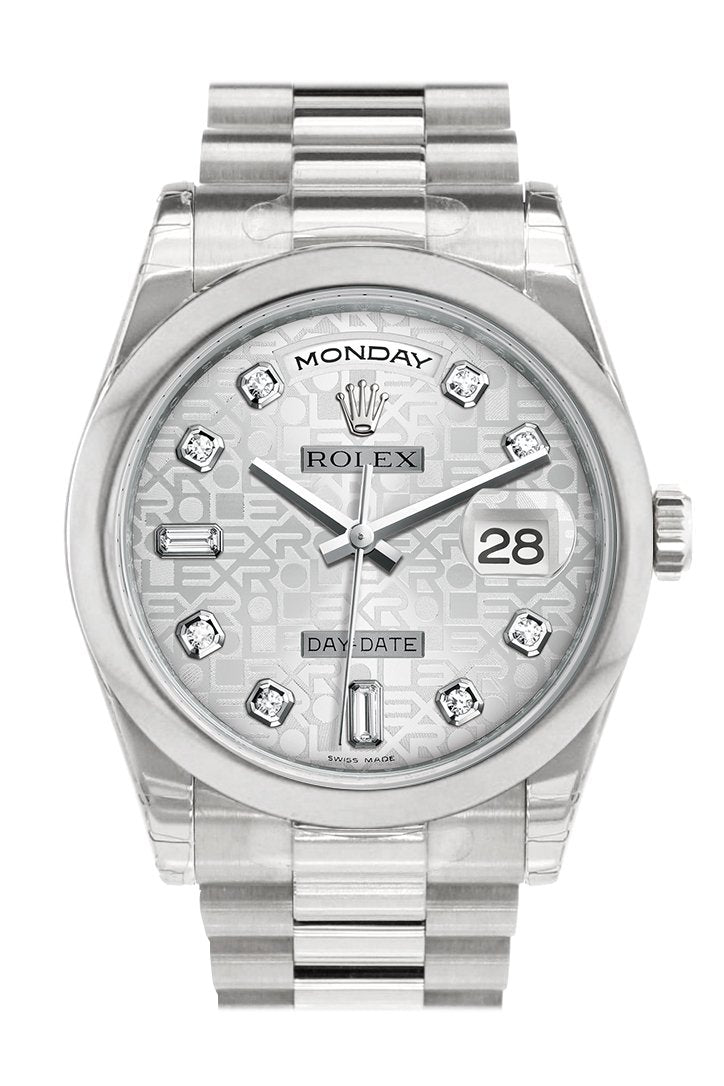 Day Date 36 Silver Jubilee Diamonds Dial President Men's Watch 118206.