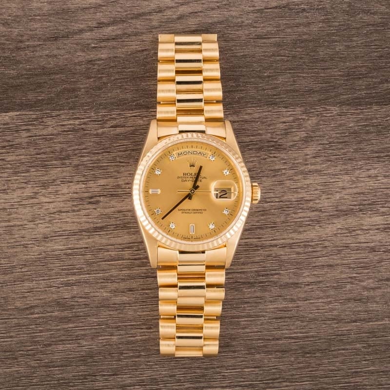 Rolex President Gold Day-Date 18238 Diamond Dial