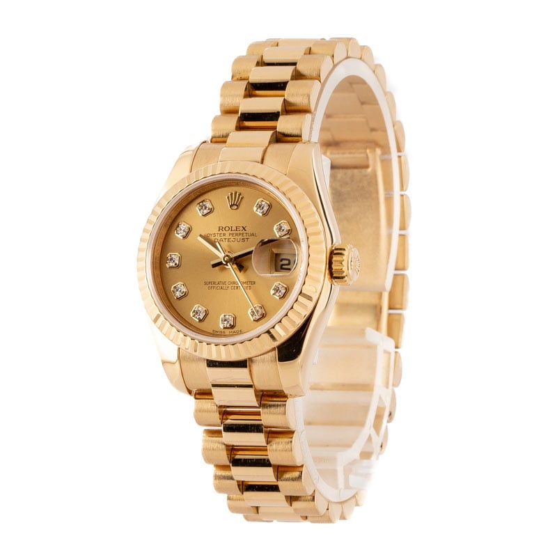Ladies Rolex President 179178 Diamond Dial