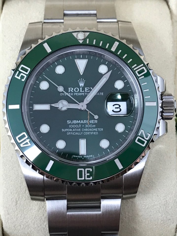 Submariner Date Green Hulk 40mm 116610LV Unworn 2019.