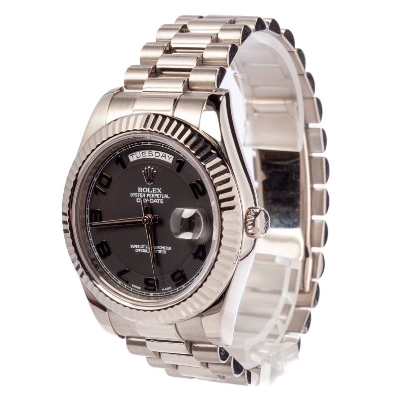 Rolex President Day-Date II Ref 218239 Black Dial