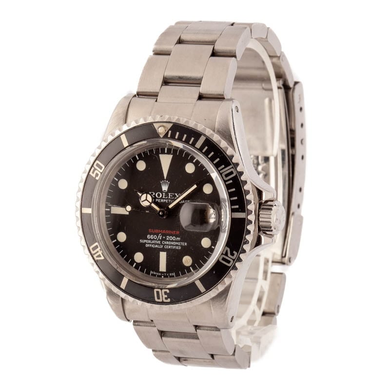 Mens Vintage Rolex Red Submariner 1680
