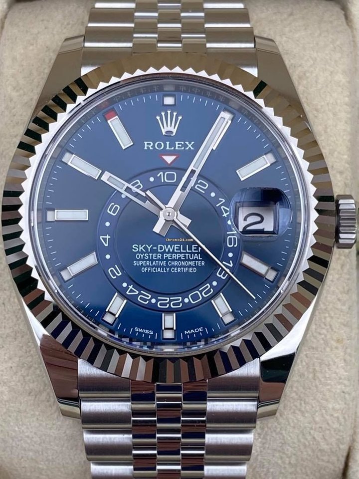 Sky-Dweller Blue Jubilee Bracelet 326934 2021 Unworn.