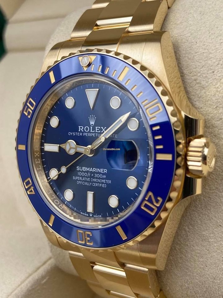 Submariner Date 41mm Blue Dial Yellow Gold 126618LB Unworn 2021.