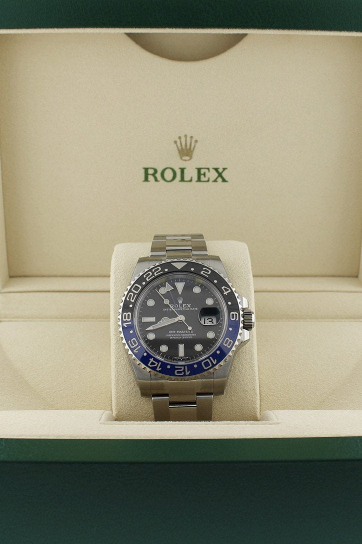GMT-Master II Batman 40 Black Dial Steel Men's Watch 116710BLNR 116710.
