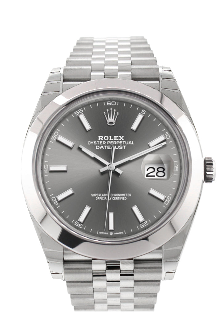 Datejust 41 Dark Rhodium Dial Automatic Men's Jubilee Watch 126300.