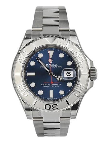 YACHT-MASTER 40 Blue Dial Platinum and Steel Mens Watch 116622.
