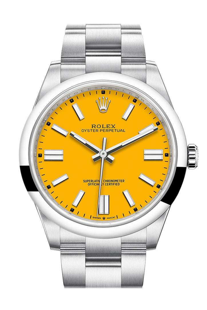 Oyster Perpetual 41 Yellow Dial Oyster Bracelet Watch 124300.