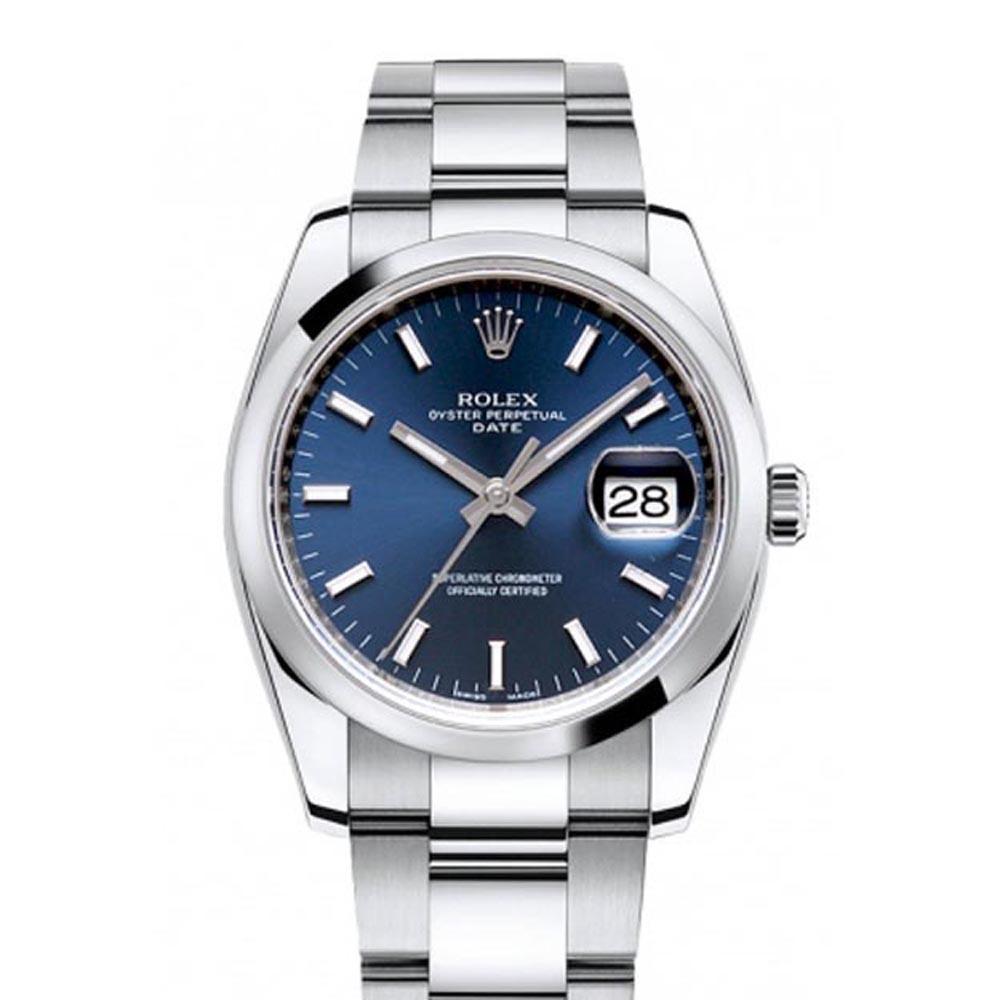 Date 34 Blue Dial Stainless Steel Men's Watch 115200.