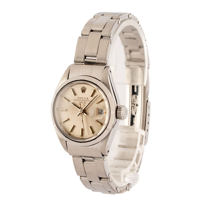 Ladies Rolex Date 6919 Silver Dial