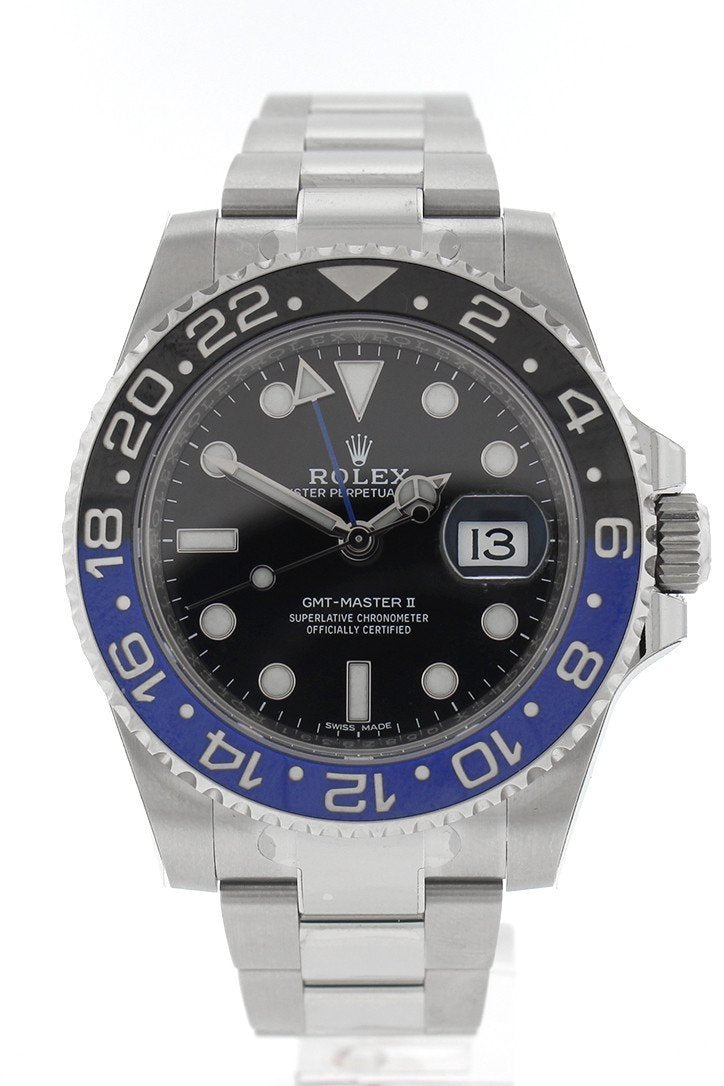 GMT-Master II Batman 40 Black Dial Steel Men's Watch 116710BLNR 116710.