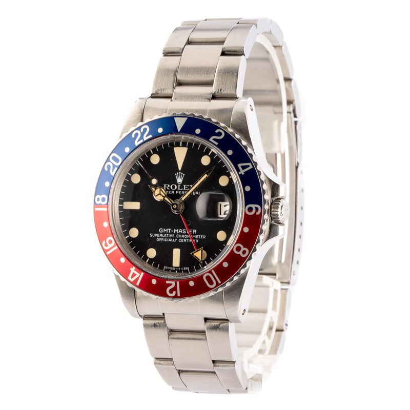 Vintage Rolex GMT-Master 1675 Pepsi Stainless Steel