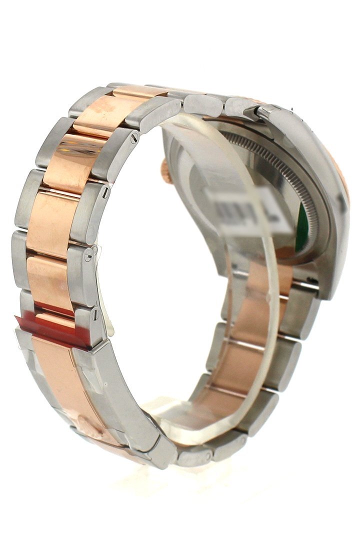 Datejust 36 Black mother-of-pearl set with diamonds Dial Fluted Steel and 18k Rose Gold Oyster Watch 116231.