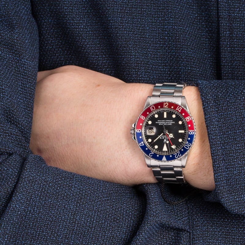 Vintage Rolex GMT-Master 1675 Stainless Steel Pepsi