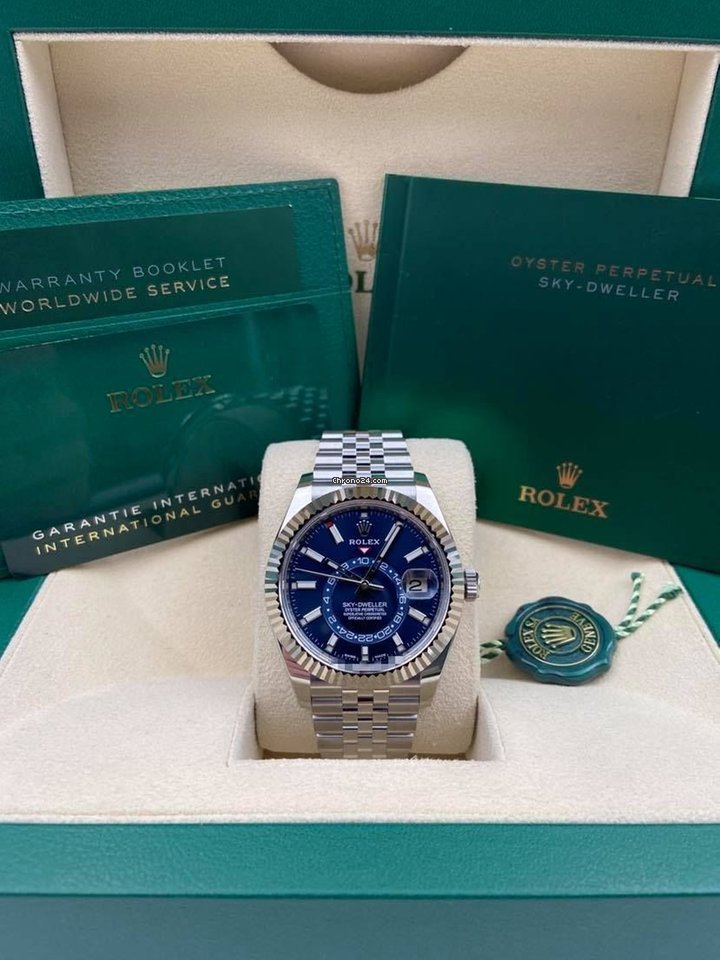 Sky-Dweller Blue Jubilee Bracelet 326934 2021 Unworn.