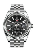 Sky Dweller Black Dial 18K White Gold Bezel Steel Jubilee Men's Watch 326934.