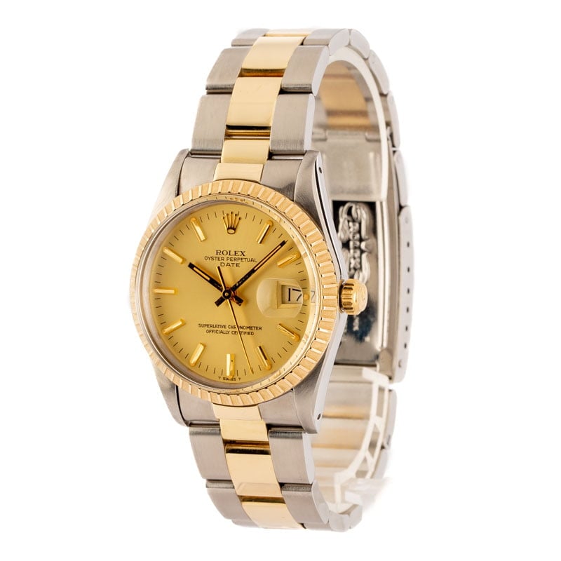 Rolex Date 15053 Champagne Dial
