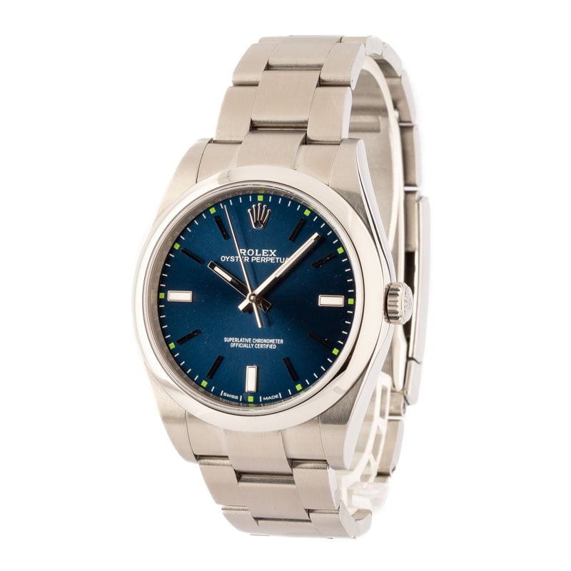 Rolex Oyster Perpetual 114300 Blue Index Dial