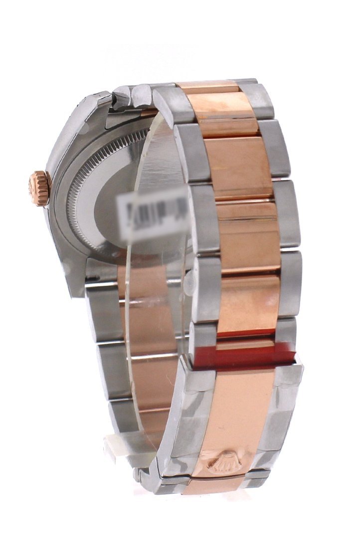 Datejust 36 Black mother-of-pearl set with diamonds Dial Fluted Steel and 18k Rose Gold Oyster Watch 116231.