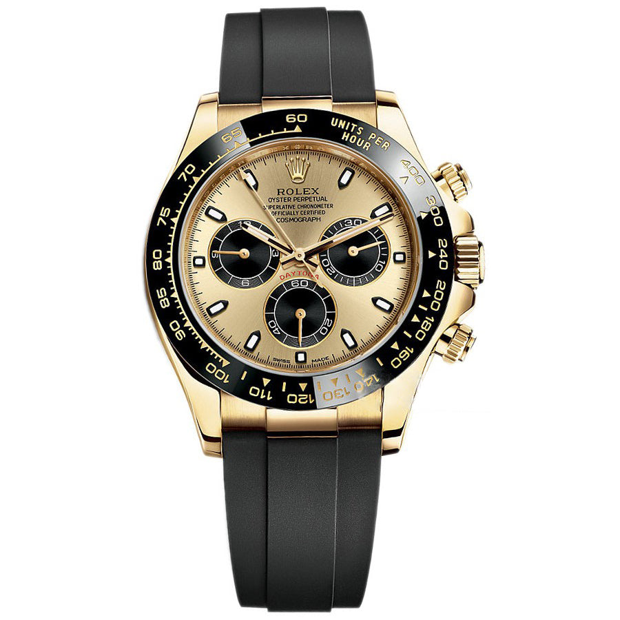 Rolex Cosmograph Daytona, Champagne dial, Oysterflex strap, Yellow gold Watch 116518ln-0048