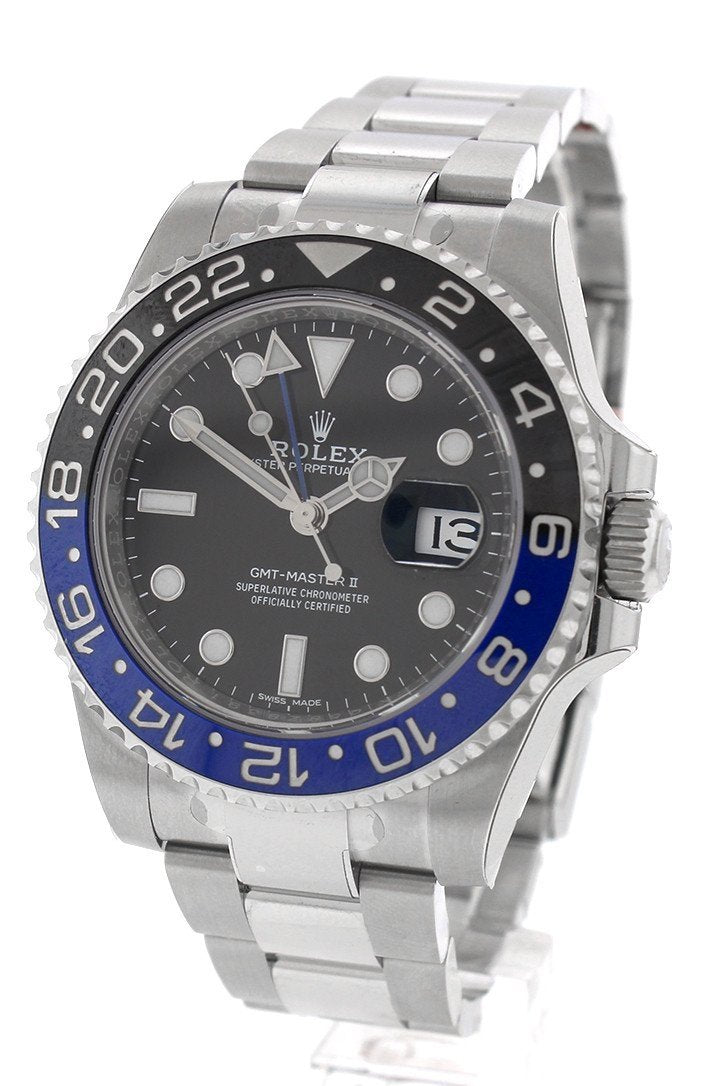 GMT-Master II Batman 40 Black Dial Steel Men's Watch 116710BLNR 116710.
