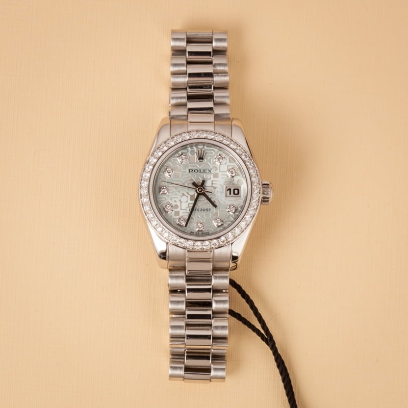 Rolex Platinum President 179136 Ice Blue Diamond Dial