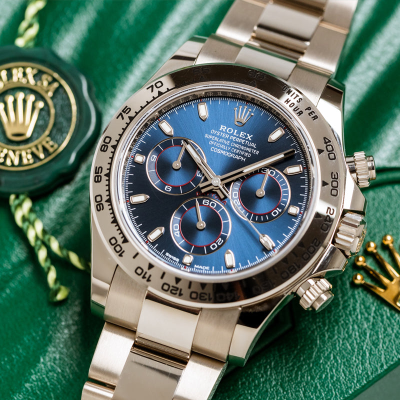 Rolex Cosmograph Daytona 18k White Gold Blue Dial 116509-0071