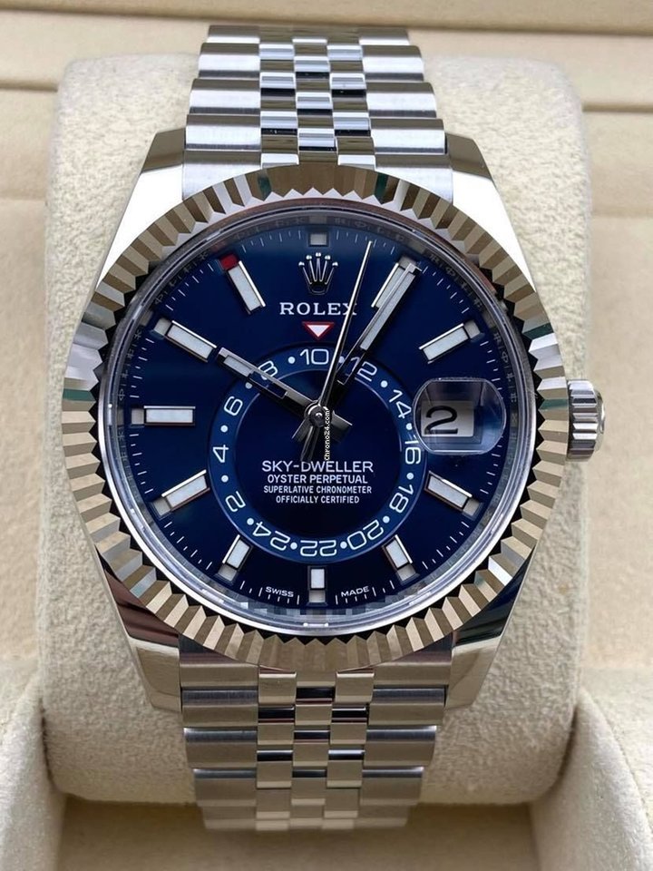 Sky-Dweller Blue Jubilee Bracelet 326934 2021 Unworn.