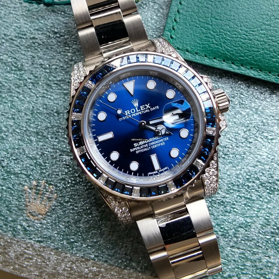 Rolex Submariner Date 116659SABR 18K White Gold Diamonds Sapphires UNWORN