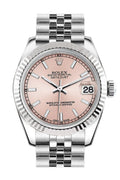 Datejust 31 Pink Dial White Gold Fluted Bezel Jubilee Ladies Watch 178274.