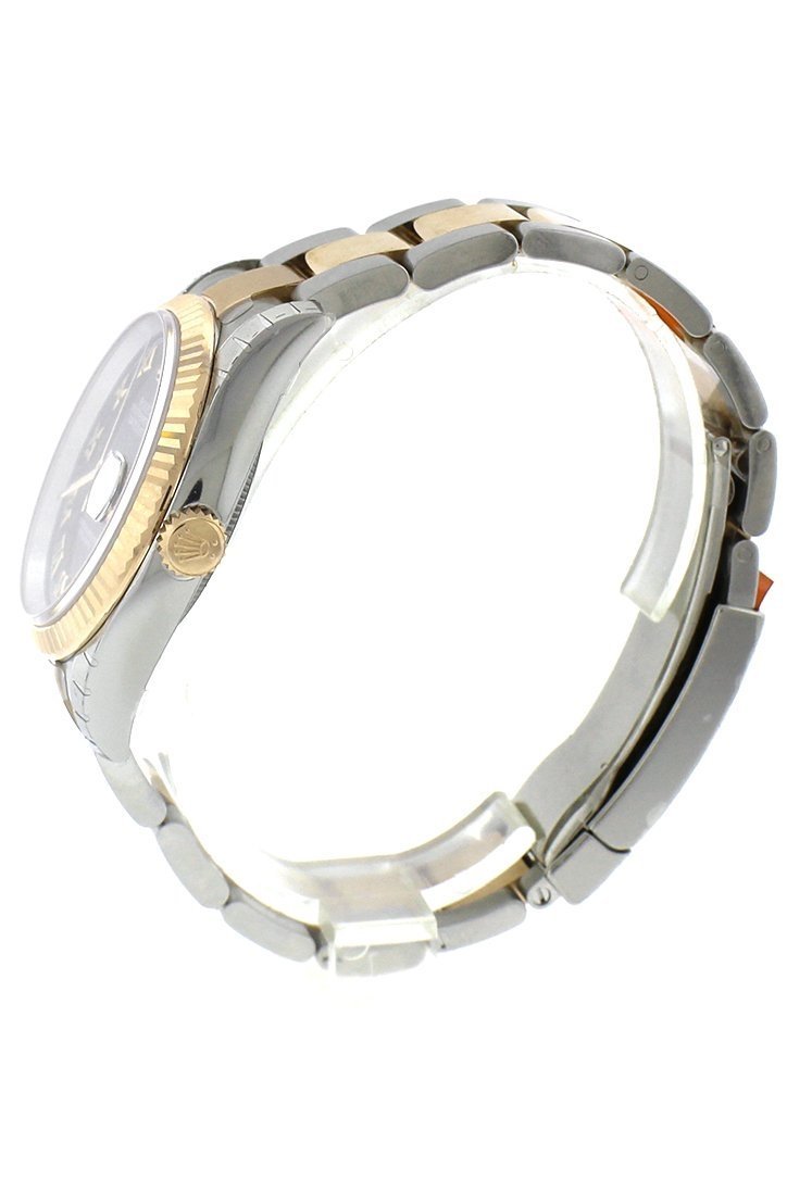 Datejust 36 White mother-of-pearl Roman Dial Fluted 18K Gold Two Tone Oyster Watch 116233.