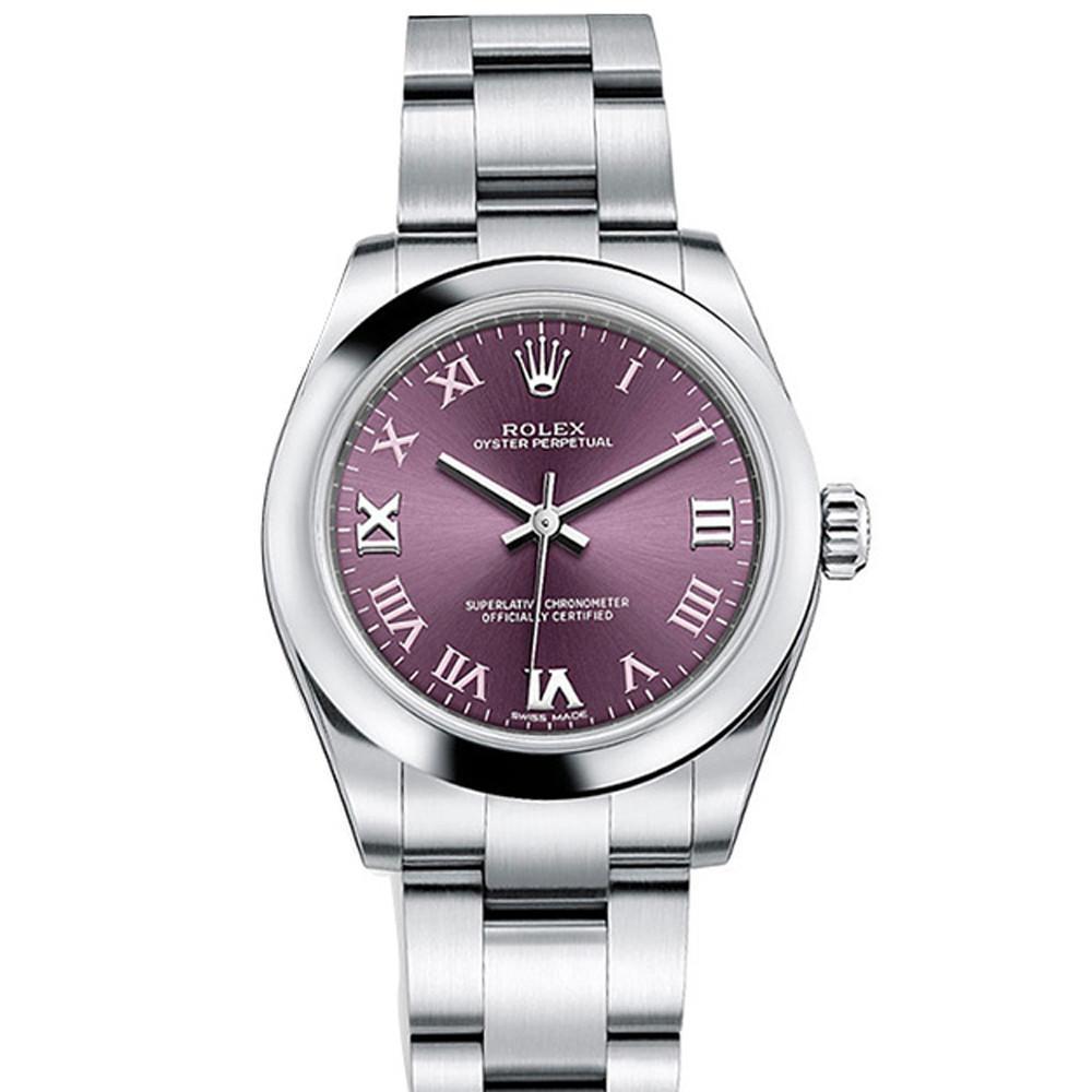 Oyster Perpetual 31 Red Grape Roman Dial Steel Ladies Watch 177200.