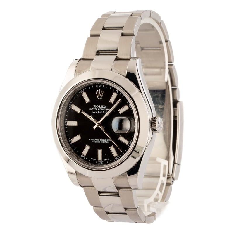 Pre-Owned Rolex Datejust II 116300 Black Dial