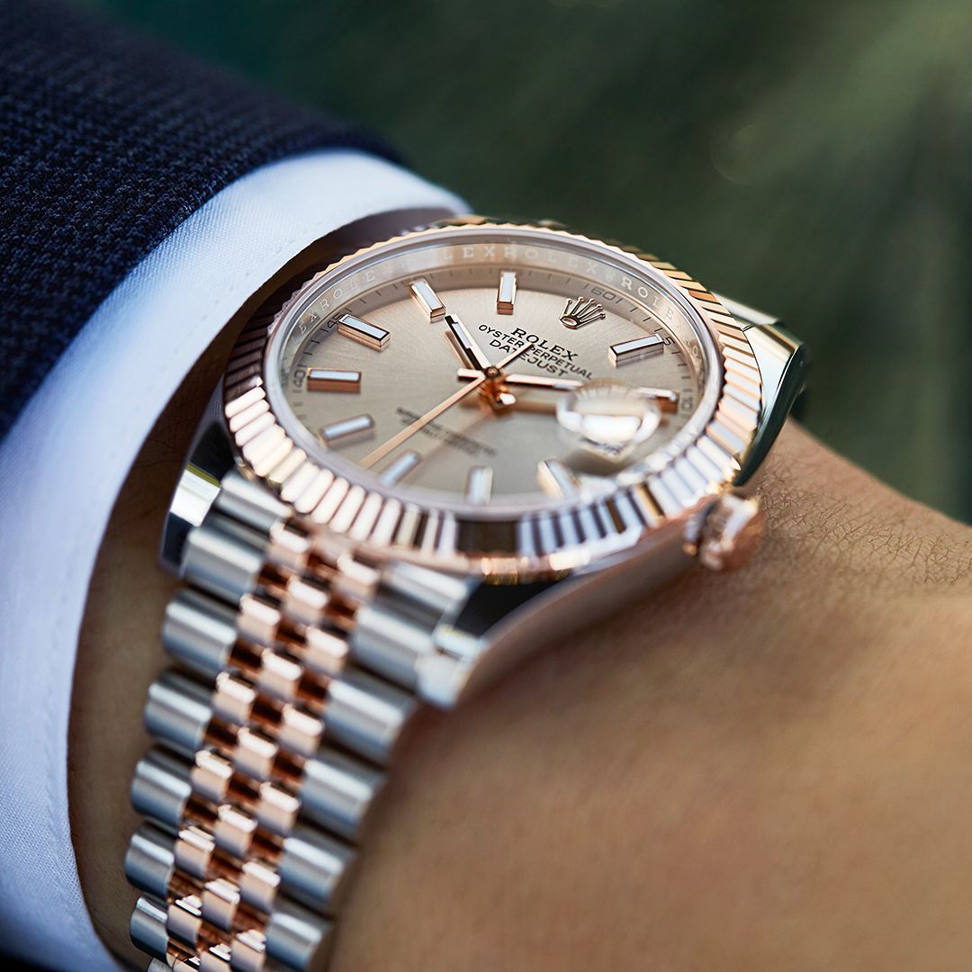 Datejust 31 White Roman Dial Diamond Bezel 18K Rose Gold Two Tone Ladies Watch 278341.
