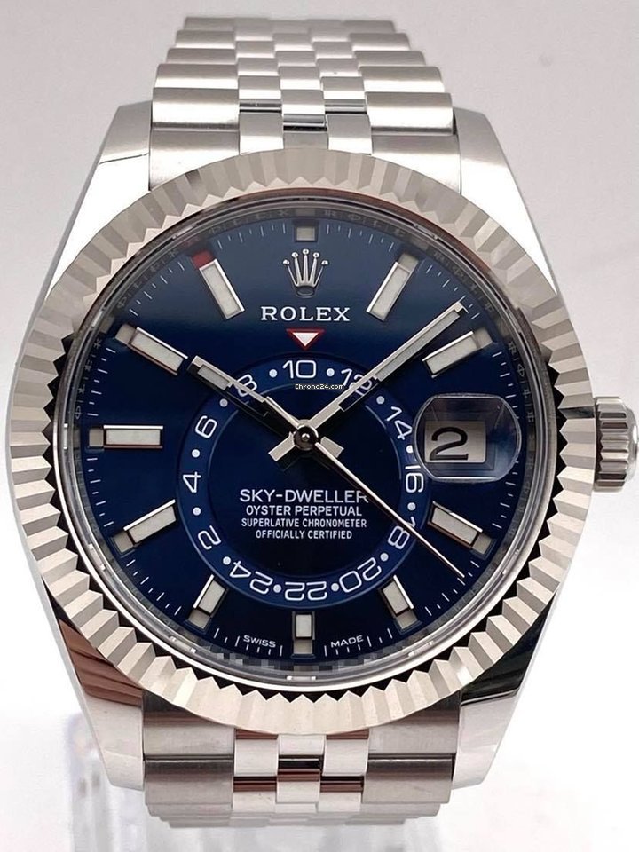 Sky-Dweller Blue Jubilee Bracelet 326934 2021 Unworn.