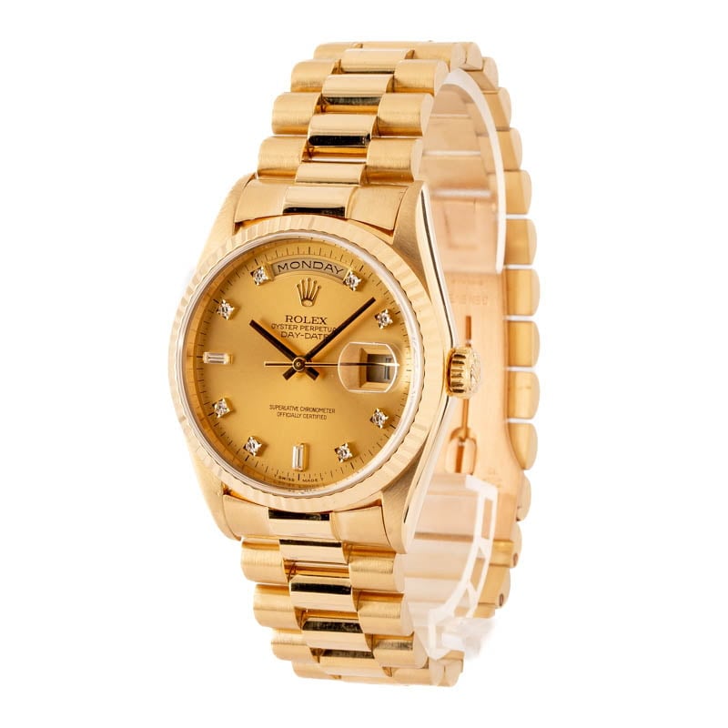 Rolex President Gold Day-Date 18238 Diamond Dial