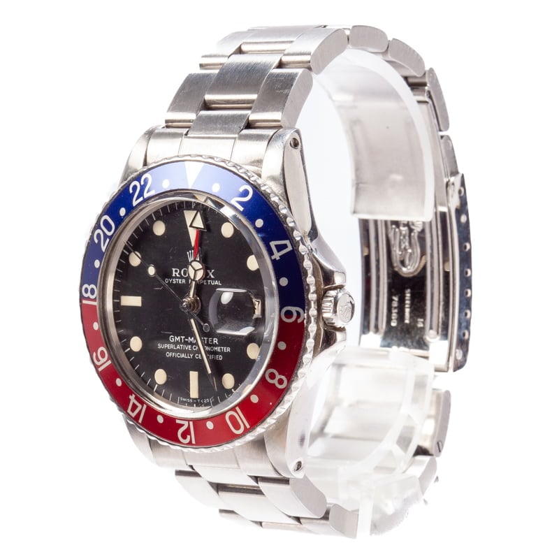 Vintage Rolex GMT-Master 1675 Stainless Steel Pepsi